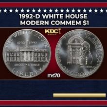 1992-d White House Modern Commem Dollar $1 ms70 SEGS