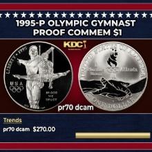 1995-p Olympic Gymnast Proof Modern Commem Dollar $1 pr70 dcam SEGS