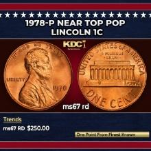 1978-p Lincoln Cent Near Top Pop 1c ms67 rd SEGS