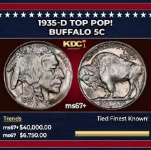 1935-d Buffalo Nickel TOP POP! 5c ms67+ SEGS