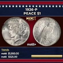 1926-p Peace Dollar $1 ms65+ SEGS