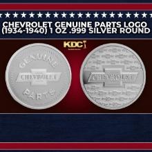 Chevrolet Genuine Parts Logo (1934-1940) 1 oz .999 Silver Round Round