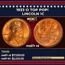 1933-d Lincoln Cent TOP POP! 1c ms67+ rd SEGS