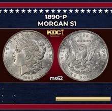 1890-p Morgan Dollar $1 Grades ms62