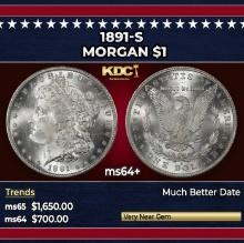 1891-s Morgan Dollar $1 ms64+ SEGS