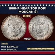 1888-p Morgan Dollar Near Top Pop! $1 ms67+ SEGS