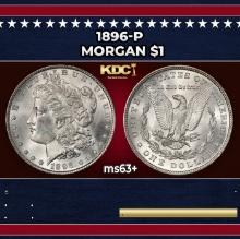 1896-p Morgan Dollar $1 Grades ms63+