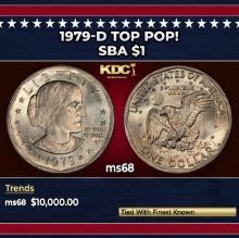 1979-d Susan B. Anthony Dollar TOP POP! $1 ms68 SEGS
