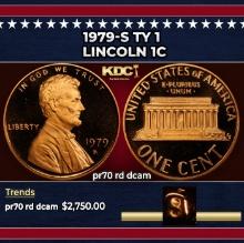 1979-s Ty 1 Proof Lincoln Cent 1c pr70 rd dcam SEGS