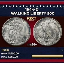 1944-d Walking Liberty Half Dollar 50c ms66+ SEGS