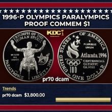 1996-p Olympics Paralympics Proof Modern Commem Dollar $1 pr70 dcam SEGS