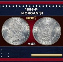 1886-p Morgan Dollar $1 Grades ms64