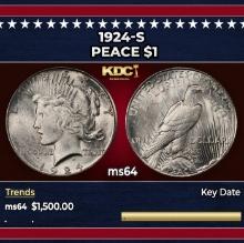 1924-s Peace Dollar $1 ms64 SEGS
