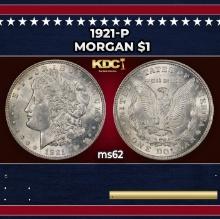 1921-p Morgan Dollar $1 Grades ms62