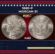 1880-p Morgan Dollar $1 Grades ms62