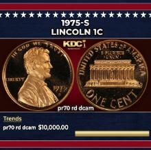1975-s Proof Lincoln Cent 1c pr70 rd dcam SEGS