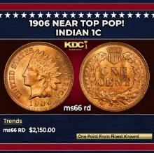 1906 Indian Cent Near Top Pop! 1c ms66 rd SEGS