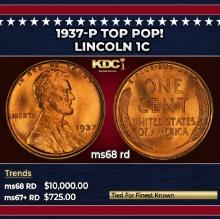 1937-p Lincoln Cent TOP POP! 1c ms68 rd SEGS