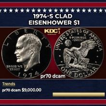 1974-s Clad Proof Eisenhower Dollar $1 pr70 dcam SEGS