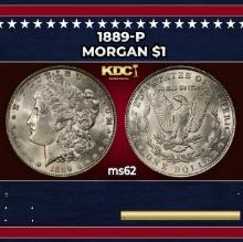 1889-p Morgan Dollar $1 Grades ms62