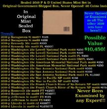 Sealed 2019 United States Mint Set in Original Government Shipped Box, Never Opened! 21 Coins Inside