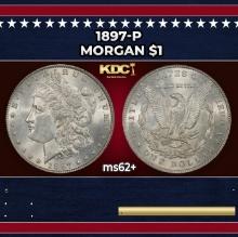 1897-p Morgan Dollar $1 Grades ms62+