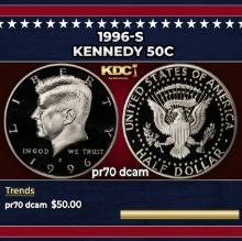 1996-s Proof Kennedy Half Dollar 50c pr70 dcam SEGS