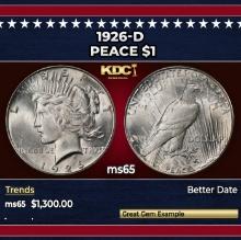 1926-d Peace Dollar $1 ms65 SEGS