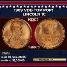 1909 VDB Lincoln Cent TOP POP! 1c ms68 rd SEGS