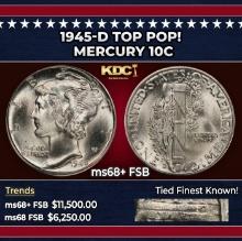 1945-d Mercury Dime TOP POP! 10c ms68+ FSB SEGS