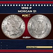 1898-p Morgan Dollar $1 Grades ms64+