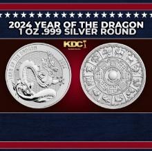 2024 Year of the Dragon 1 oz .999 Silver Round Round