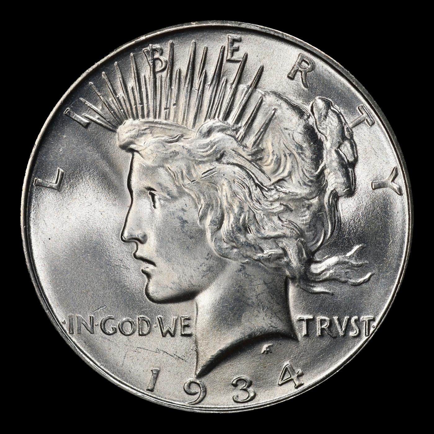 1934-d Peace Dollar $1 ms65 SEGS