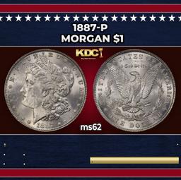 1887-p Morgan Dollar $1 Grades ms62