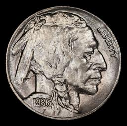 1936-d Buffalo Nickel 5c Grades ms66+