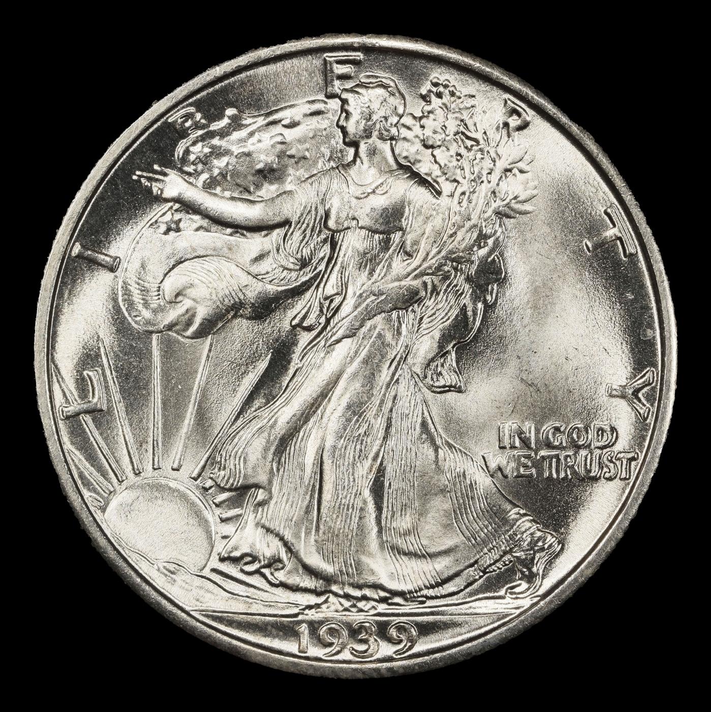 1939-s Walking Liberty Half Dollar Near Top Pop 50c ms67+ SEGS