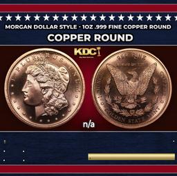 Morgan Dollar Style - 1oz .999 Fine Copper Round