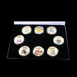 8 Coin Pokemon Gold Plated and Foiled Round Collection