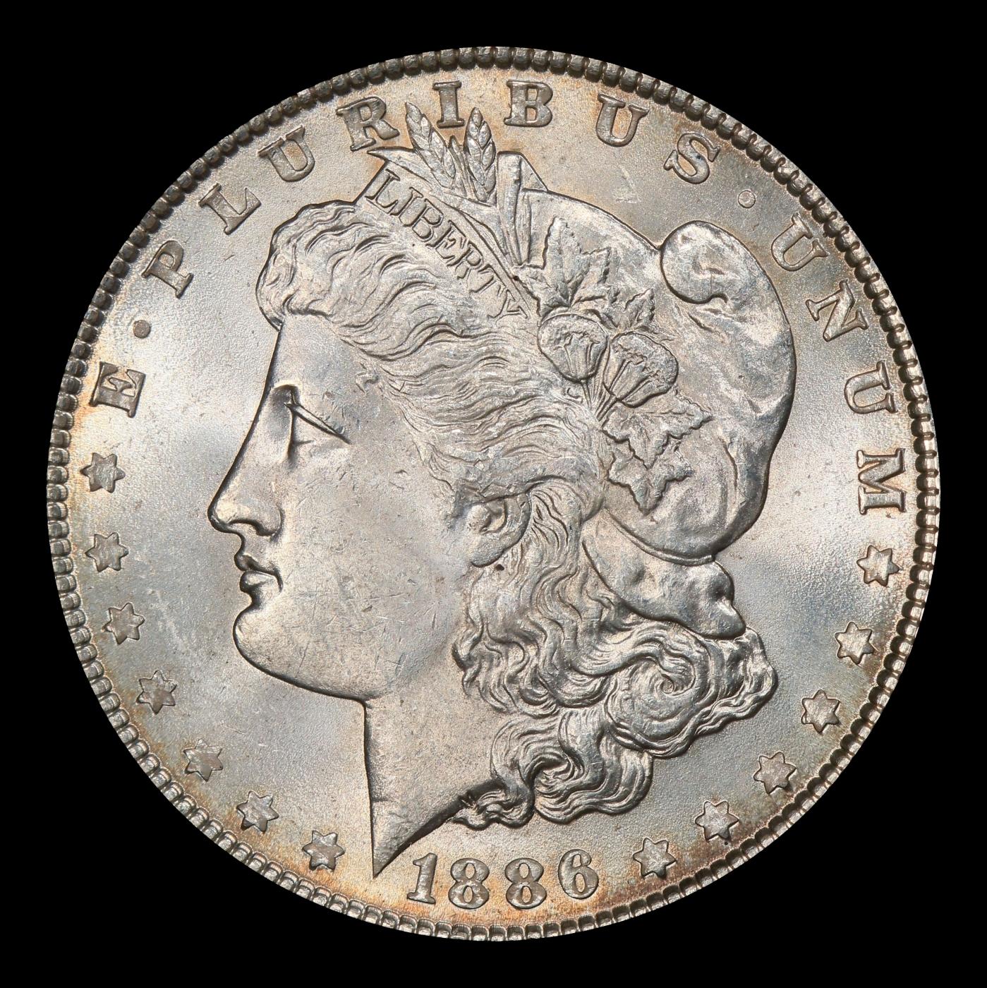 1886-p Morgan Dollar $1 Grades ms62+