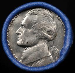 BU Shotgun Jefferson 5c roll, 1977-p 40 pcs Bank $2 Nickel Wrapper