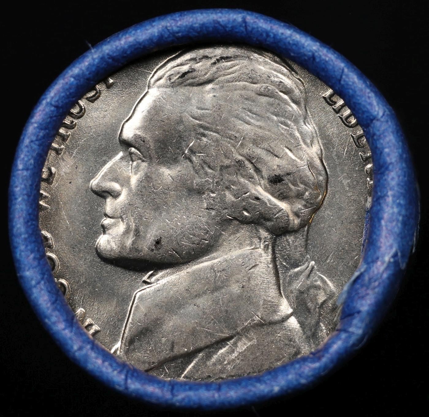 BU Shotgun Jefferson 5c roll, 1977-p 40 pcs Bank $2 Nickel Wrapper