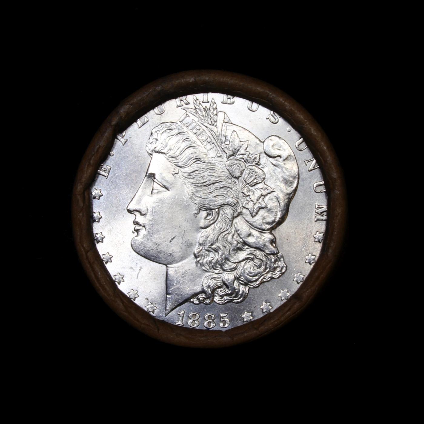 Full solid date 1885-p Uncirculated Morgan silver dollar roll, 20 coins