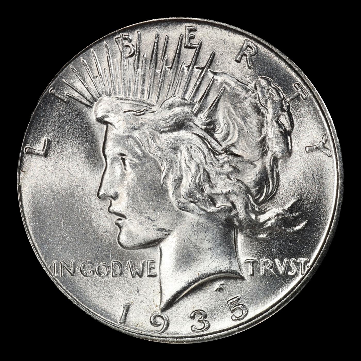 1935-p Peace Dollar $1 Grades ms65
