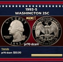 1993-s Proof Washington Quarter 25c pr70 dcam SEGS