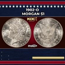 1902-o Morgan Dollar $1 Grades ms63+