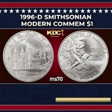 1996-d Smithsonian Modern Commem Dollar $1 ms70 SEGS