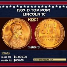 1937-d Lincoln Cent TOP POP! 1c ms68 rd SEGS