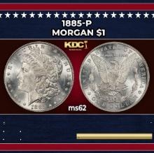 1885-p Morgan Dollar $1 Grades ms62