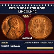 1929-s Lincoln Cent Near Top Pop! 1c ms66 rd SEGS