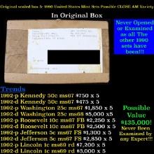 Original sealed box of 5x 1990 United States Mint Sets